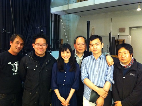 With actress Satomi Ishihara and my crew.