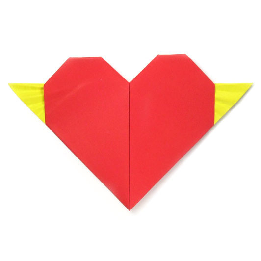How to make an origami heart with tiny wings