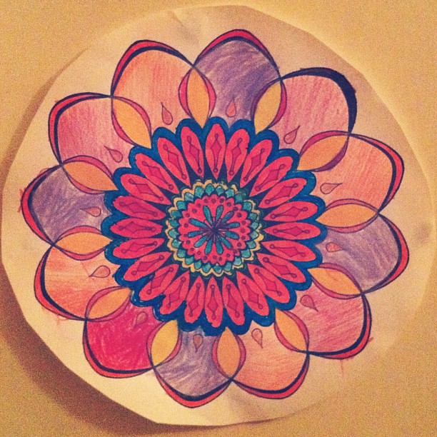 Spent some time colouring in with my 5yo. We like to colour. #colouring #mandala