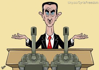 Depictions of Syria's Assad tanks