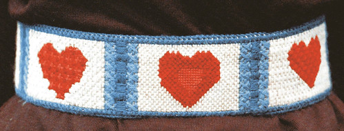 vintage needlepoint heart belt