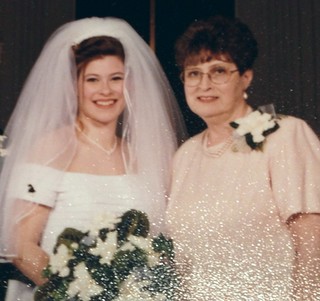 wedding day with mom. March 25, 2000