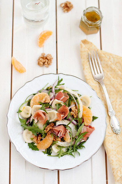 Салаты или первый день весны ... Orecchiette Salad With Prosciutto, Fennel and Tangerines