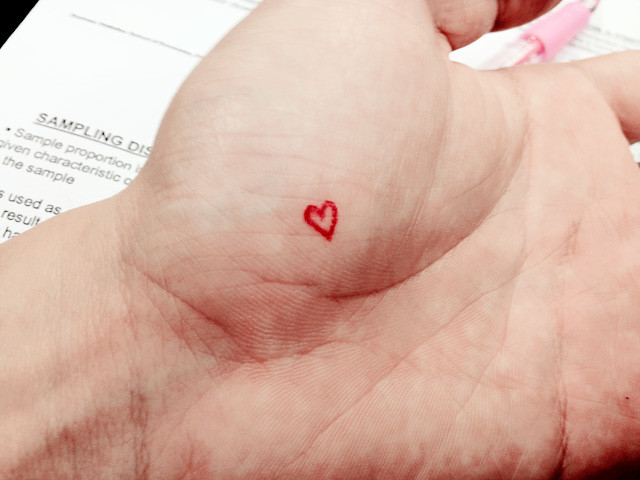 heart shape on hand