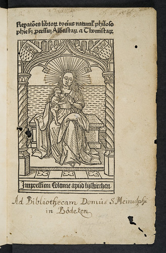Illustrated title-page of Heimericus de Campo: Reparationes librorum totius philosophiae naturalis secundum processum Albertistarum et Thomistarum