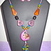 Tagua necklace with earrings multicolor beads