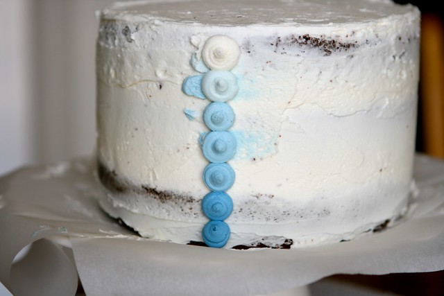 Blue Ombre petal cake
