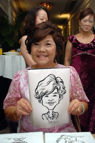 caricature live sketching for wedding dinner @ Goodwood Park Hotel - 2