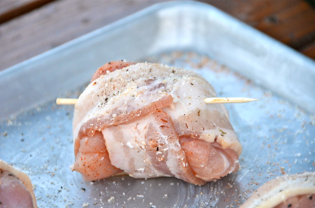 Bacon wrapped chicken thighs