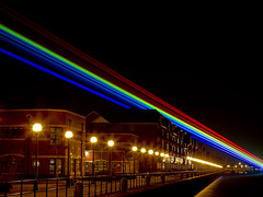 Preston Docks laser rainbow