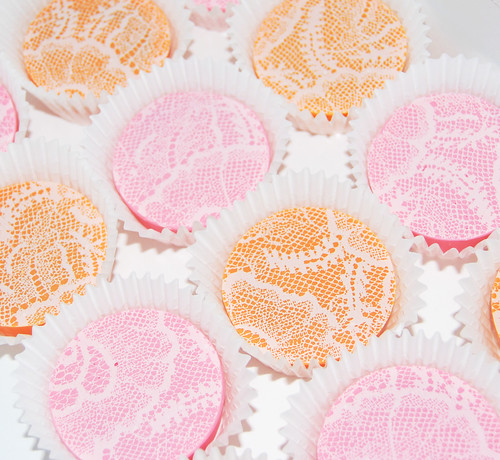 pink and orange lace chocolate covered oreos