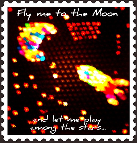 Rocket flying to the moon by Emilyannamarie
