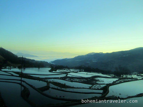 Yuanyang Rice Terraces around Xinjie China at dawn