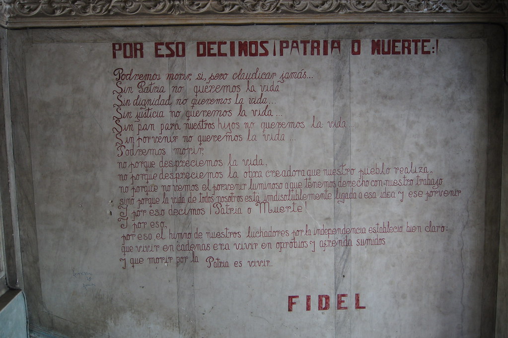 Fidel's speach on La Guarida wall