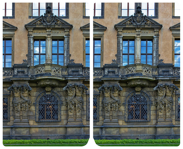 Residenzschlo Dresden 3D HDR CrossEye Stereoscopy