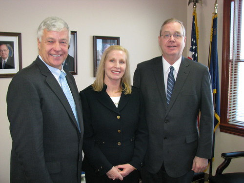 USDA Rural Development State Director Virginia Manuel; Under Secretary for USDA Rural Development Dallas Tonsager (right) ; and Maine Congressman Michael Michaud at a Rural Roundtable in Maine  About two dozen Maine business leaders discussed business development issues with Federal officials.  