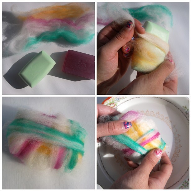 The steps needed to wet felt your own gift soaps are actually pretty easy