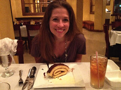 Cheri and her dessert!