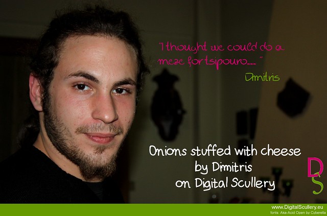 Onions stuffed with cheese by Dimitris