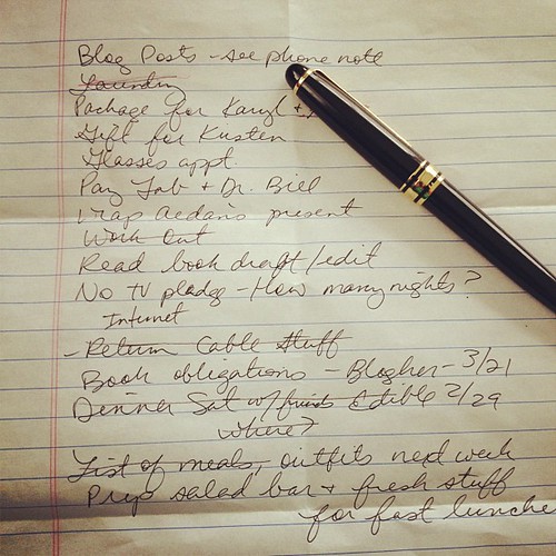 Three day weekend to-do list. Yes, I've saved most of it for today. Slacker. #febphotoaday #handwriting