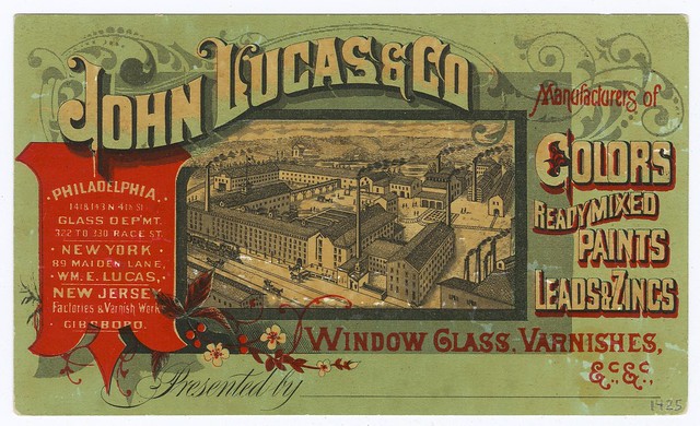 colourful early 20th century paint company business card