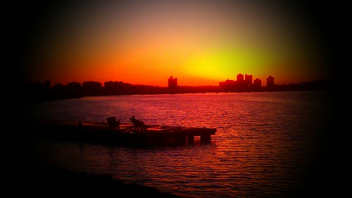 Sunset over the Charles river