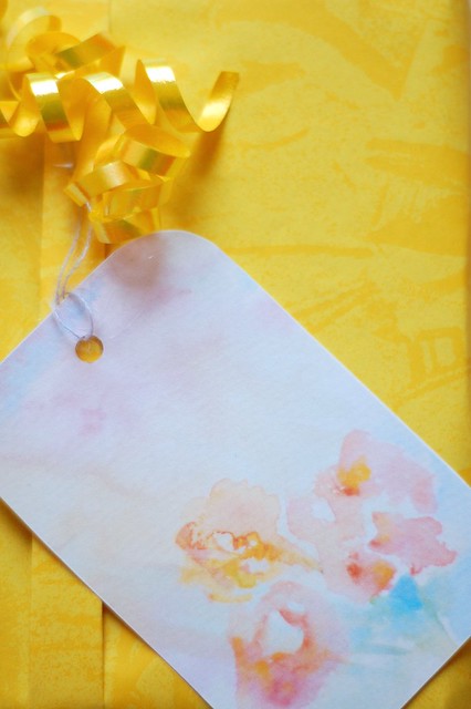 watercolour gift tags