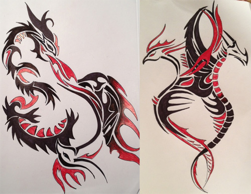 Drawing 6 21312 Dragon Phoenix Tattoo