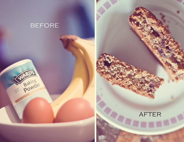 before after banana bread
