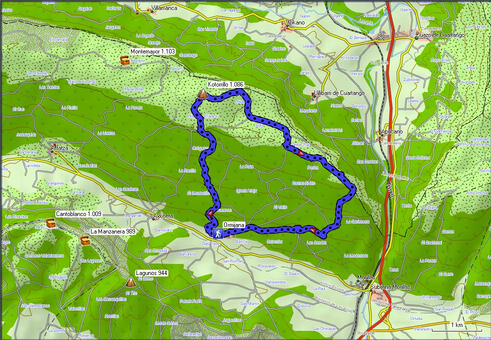 Mapa 2012_02_25 Kotorrillo desde Ormijana
