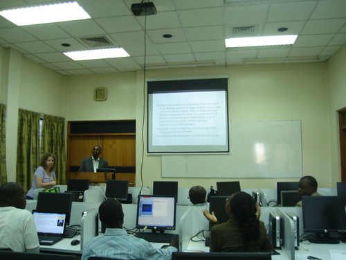 James Kahunyo presents his PhD proposal during a training workshop on research methods