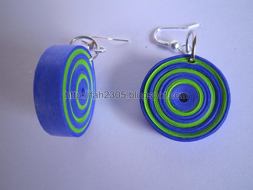 Handmade Jewelry - Paper Quilling Round Earrings (2) by fah2305