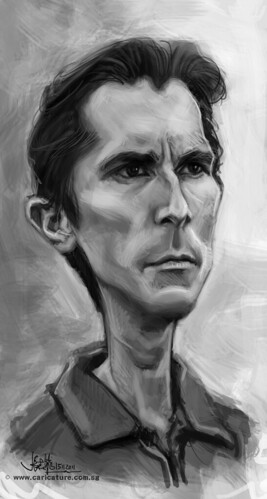 digital caricature of Christian Bale