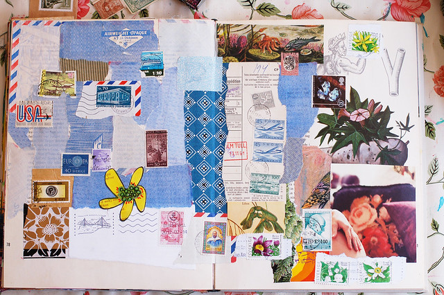 Art journal peek: Security Envelope Pattern Collage
