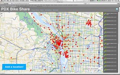 Portland's bike sharing station selection map