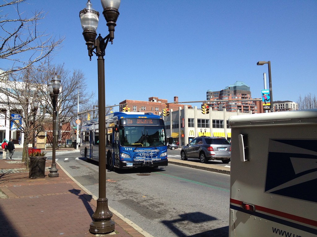 CT Transit Stamford New Flyer Xcelsior 1214 in Downtown Stamford 1
