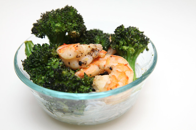 Roasted Broccoli and Shrimp