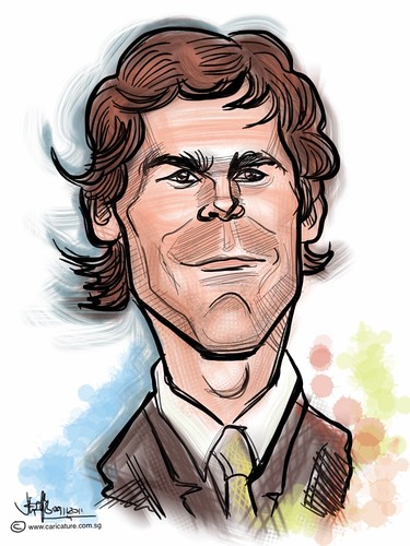 Michael C. Hall digital caricature on iPad2 Procreate