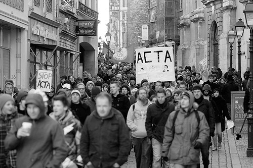 Protest gegen ACTA in Aachen