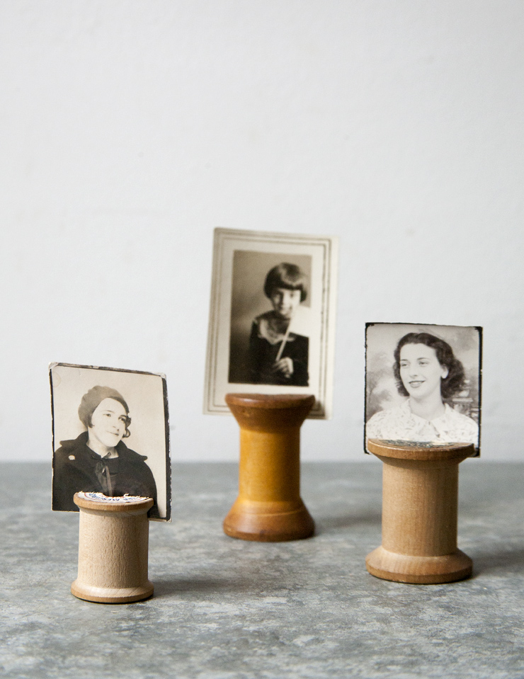 Weekend Project: Vintage Wooden Spool photo holders