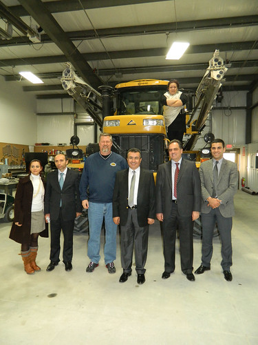 Pictured are the Turkish delegation members with Todd Gerdes of Aurora Co-op, third from left, at the Aurora Co-op in York, Nebraska, one of the tour stops.