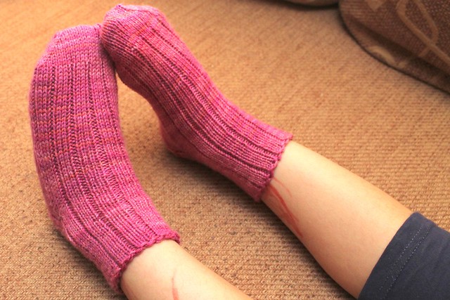 Pink Ribbed Socks
