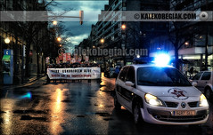 Manifestación de trabajadores de Metro Bilbao.