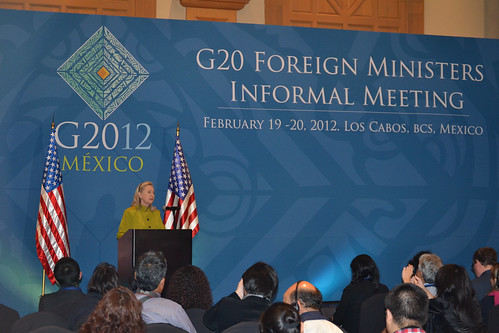 Secretary Clinton Holds Press Availability During G-20 Meeting in Mexico