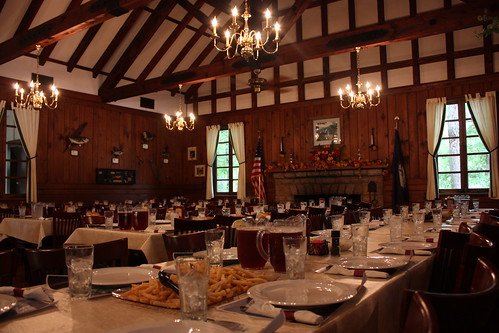 Inside view of Douthat Lakeview Restaurant.