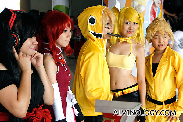 Yellow and red characters