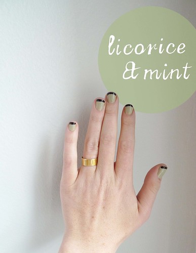licorice and mint French manicure