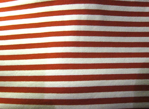 Red and white striped cotton spandex knit