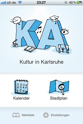 Bildschirmfoto: Kultur in Karlsruhe (Start)