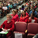 Many women wore red supporting 'Women Education/Women Empowerment' at the USDA